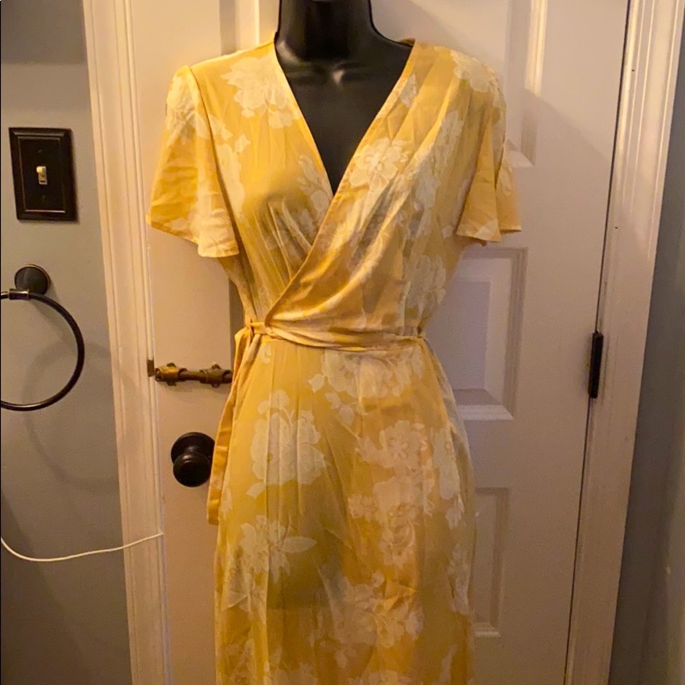 Zaful Yellow Sheer Maxi Dress